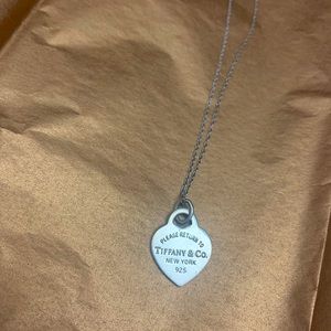 Sterling Silver Enamel Return To Tiffany Heart Pendant Necklace